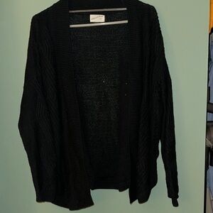 Black Open-Front Sweater